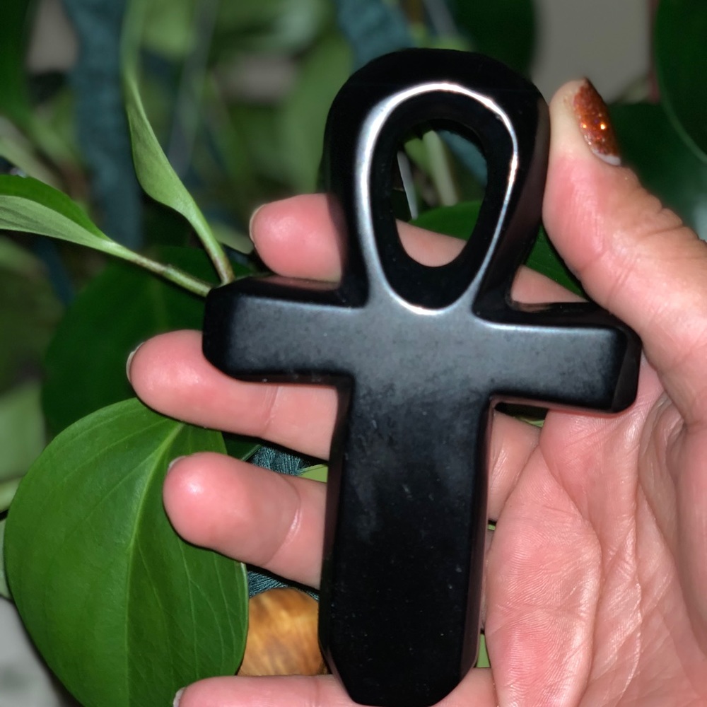Black  Obsidian ankh